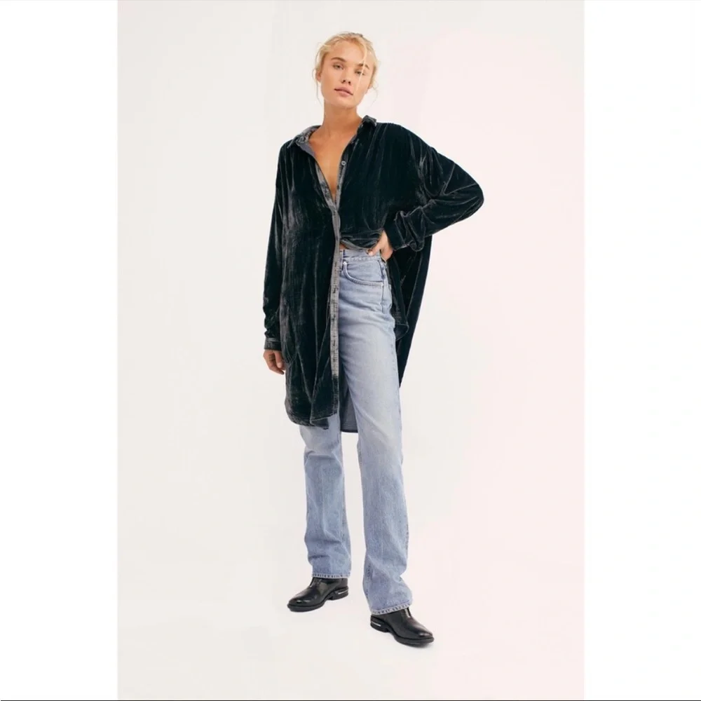 NWT Free People Sorrento Velvet Maxi Top